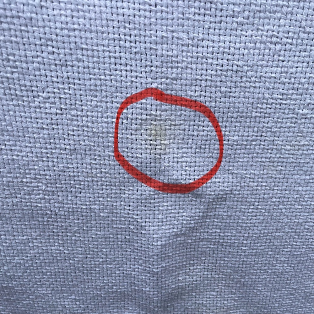 SALE! Vtg Blue White Geometric Embroidered Tablecloth Nordic Folk Art Style #612 - Picture 6 of 7